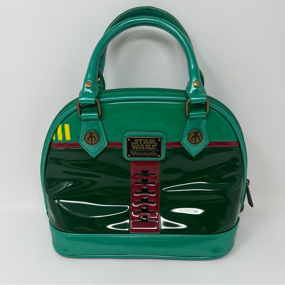 Loungefly Handbags - Loungefly Bag Purse Star Wars BOBA FETT Green Disney Zip Around Double Handles